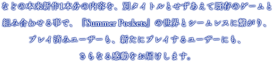 サマーポケッツ リフレクションブルー イントロダクション